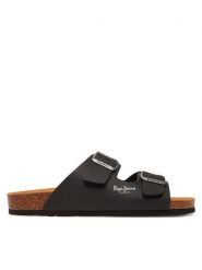 Pepe Jeans Klapki PMS90108 Czarny. Czarne klapki męskie Pepe Jeans, bez wzorów, z jeansu, bez zapięcia. Za 199.99 zł.