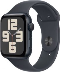 Smartwatch Apple Watch SE Gen.2 GPS 44mm Midnight Alu Sport S/M Czarny (MXEJ3). Czarne zegarki smartwatch Apple, bez wzorów. Za 1,208.00 zł.