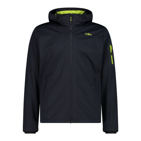 Kurtka turystyczna z kapturem CMP. Czarne kurtki męskie CMP, l, bez wzorów, z softshellu, sportowe, z kapturem. Za 401.35 zł.