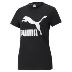 Koszulka sportowa damska Puma Classics Logo. Czarne koszulki sportowe damskie Puma, xs, bez wzorów, bez ramiączek, trekkingowe. Za 78.30 zł.