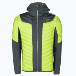 Kurtka hybrydowa męska CMP. Żółte kurtki sportowe męskie CMP, na jesień, m, bez wzorów, z materiału, bez kaptura, snowboardowy, primaloft. Za 229.99 zł.