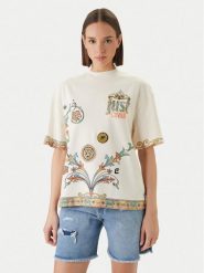 Just Cavalli T-Shirt 80PAHE08 CJ118 Biały Regular Fit. Białe t-shirty damskie Just Cavalli, m, bez wzorów, z bawełny, bez kołnierzyka, bez ramiączek. Za 740.99 zł.