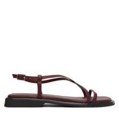 Sandały Vagabond Shoemakers. Czerwone sandały damskie Vagabond Shoemakers, bez wzorów, bez obcasa, na płaskiej podeszwie, bez zapięcia. Za 409.99 zł.