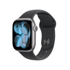 Zegarek Apple Watch Series 11 GPS 42mm Grey Aluminium z czarnym paskiem S/M. Czarne zegarki smartwatch Apple, bez wzorów. Za 2,241.99 zł.