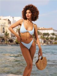 Dół od bikini - błękitny. Niebieskie stroje kąpielowe damskie Sinsay, l, bez wzorów. Za 19.99 zł.