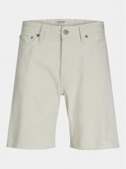 Jack & Jones Szorty jeansowe Tony 12249043 Écru Loose Fit. Szorty męskie Jack & Jones, bez wzorów, z bawełny. Za 129.99 zł.