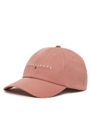 Tommy Jeans Czapka z daszkiem Linear Logo 6 Panel AW0AW16868 Różowy. Czerwone czapki damskie Tommy Jeans, bez wzorów, z bawełny. Za 109.99 zł.