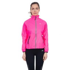 Kurtka Typu Packaway Damska HiVis. Czerwone kurtki sportowe damskie Trespass, l, bez wzorów, z materiału, bez ramiączek, bez kaptura, trekkingowe. Za 372.99 zł.