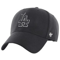 Czapka z daszkiem dla dorosłych 47 Brand MLB Los Angeles Dodgers Cap. Czarne czapki damskie 47 Brand, bez wzorów, z materiału, sportowe. Za 109.99 zł.