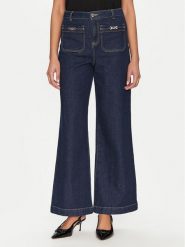 Morgan Jeansy 251-PSOFT Granatowy Wide Leg. Niebieskie jeansy damskie Morgan, bez wzorów, z bawełny. Za 199.99 zł.