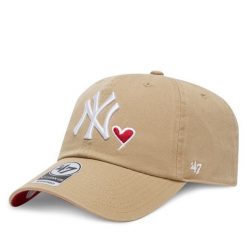 Czapka z daszkiem 47 Brand. Brązowe czapki damskie 47 Brand, bez wzorów. Za 99.99 zł.