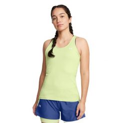 Tank top treningowy damski Under Armour HeatGear Armour Racer. Zielone koszulki sportowe damskie Under Armour, xl, bez wzorów, bez ramiączek. Za 99.99 zł.
