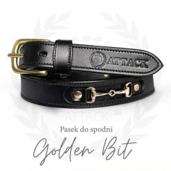 Skórzany pasek do spodni JD ATTACK Golden Bit. Czarne paski damskie JD ATTACK, bez wzorów. Za 159.00 zł.