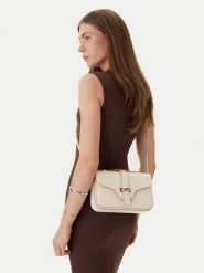 Emporio Armani Torebka EW004419 AF25356 U1070 Kremowy. Białe listonoszki damskie Emporio Armani, bez wzorów, ze skóry, bez dodatków. Za 1,330.99 zł.