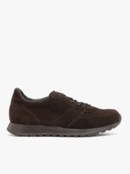 Ciemnobrązowe sportowe półbuty. Brązowe buty sportowe męskie Ryłko, bez wzorów, ze skóry, bez zapięcia, trekkingowe. Za 549.99 zł.