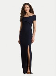 LAUREN RALPH LAUREN Sukienka wieczorowa 253P13931002 Granatowy Slim Fit. Niebieskie sukienki damskie Lauren Ralph Lauren, bez wzorów, z syntetyku, wizytowe, bez kołnierzyka, bez ramiączek. Za 1,599.00 zł.