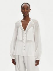 PINKO Bluzka Darren 105281 A2M7 Biały Regular Fit. Białe bluzki damskie Pinko, m, bez wzorów, z bawełny, bez kołnierzyka, bez ramiączek. Za 759.99 zł.