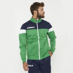 Kurtka Sportowa Bolivia Zielono-Niebieska. Niebieskie kurtki sportowe męskie Legea, l, bez wzorów, z poliesteru, bez kaptura, na fitness i siłownię. Za 72.00 zł.