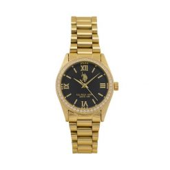 Zegarek U.S. Polo Assn. Żółte zegarki damskie U.S. Polo Assn., złote. Za 479.99 zł.