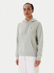 Tommy Jeans Bluza Flag DW0DW19958 Zielony Regular Fit. Zielone bluzy damskie Tommy Jeans, s, bez wzorów, z bawełny, bez ramiączek, bez kaptura. Za 239.99 zł.