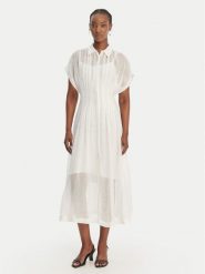 BOSS Sukienka koszulowa Davinata 50559733 Biały Regular Fit. Białe sukienki damskie Boss, bez wzorów, z wiskozy, bez kołnierzyka, bez ramiączek, koszulowe. Za 1,849.00 zł.