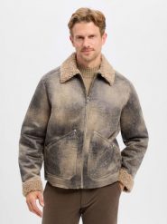 Drykorn kurtka ze sztucznej skóry Mężczyźni szary, XL. Szare kurtki męskie DRYKORN, m, bez wzorów, ze skóry, eleganckie, bez kaptura. Za 1,599.95 zł.