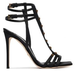 Sandały Elisabetta Franchi. Czarne sandały damskie Elisabetta Franchi, bez wzorów, bez obcasa, na szpilce, bez zapięcia. Za 2,509.00 zł.