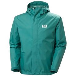 Kurtka wodoodporna z kapturem Helly Hansen Seven J. Zielone kurtki męskie Helly Hansen, na lato, s, bez wzorów, z materiału, z kapturem. Za 488.50 zł.