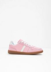 Sneakersy w stylu retro. Czerwone obuwie sportowe damskie bonprix, bez wzorów, bez zapięcia. Za 107.99 zł.