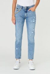 JUST CAVALLI Błękitne jeansy Super Slim Chain. Niebieskie jeansy damskie Just Cavalli, bez wzorów, z bawełny. W wyprzedaży za 899.99 zł.