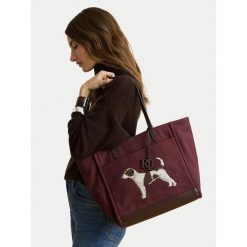 Torebka LAUREN RALPH LAUREN. Czerwone shopperki damskie Lauren Ralph Lauren, bez wzorów, bez dodatków. Za 1,499.00 zł.