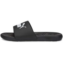 Klapki basenowe dla dorosłych Puma Cool Cat 2.0. Białe klapki damskie Puma, bez wzorów, z materiału, sportowe, bez obcasa, bez zapięcia. Za 154.00 zł.