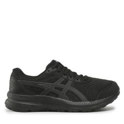 Buty do biegania Asics. Czarne obuwie sportowe damskie Asics, bez wzorów, bez zapięcia, do biegania. Za 189.99 zł.