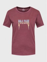 Volcom T-Shirt Truly Ringer B3512307 Bordowy Regular Fit. Czerwone t-shirty damskie Volcom, l, bez wzorów, z bawełny, bez kołnierzyka, bez ramiączek. Za 139.99 zł.