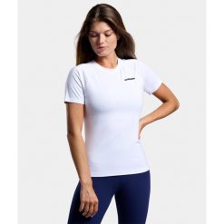 Koszulka do tenisa/Padla damska ekologiczna. Białe bluzki damskie NORDICDOTS, bez wzorów, sportowe, bez kołnierzyka, bez ramiączek. Za 105.00 zł.