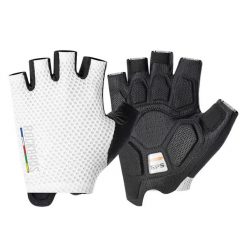 Rękawiczki rowerowe krótkie amortyzujące antypoślizgowe. Czarne rękawiczki męskie ROCKBROS, na lato, bez wzorów, z materiału. Za 149.99 zł.