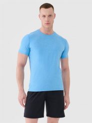 4F Koszulka treningowa szybkoschnąca męska - niebieska XL. Niebieskie t-shirty męskie 4F, m, bez wzorów, z dzianiny, bez kołnierzyka, bez ramiączek. Za 99.99 zł.