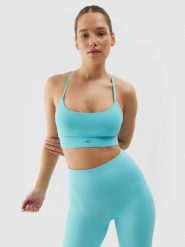 4F Biustonosz treningowy z niskim wsparciem damski - niebieski M. Niebieskie bielizna sportowa damska 4F, l, bez wzorów, z dzianiny. W wyprzedaży za 69.99 zł.