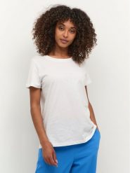 Kaffe T-Shirt Marin 10506137 Biały Regular Fit. Białe t-shirty damskie Kaffe, m, bez wzorów, z bawełny, bez kołnierzyka, bez ramiączek. Za 89.00 zł.