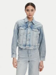 Calvin Klein Jeans Kurtka jeansowa 90s LV047C791G Niebieski Relaxed Fit. Niebieskie kurtki damskie Calvin Klein Jeans, m, bez wzorów, z bawełny, bez kaptura. Za 369.99 zł.