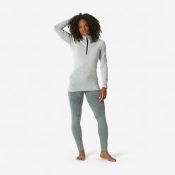 Legginsy termoaktywne narciarskie damskie Quechua BL 900 wool seamless. Szare legginsy damskie QUECHUA, bez wzorów, z elastanu. Za 219.99 zł.