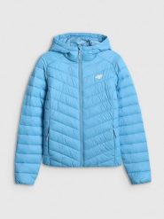 4F Kurtka z wypełnieniem syntetycznym damska - niebieska XL. Niebieskie kurtki sportowe damskie 4F, xl, bez wzorów, z materiału, bez ramiączek, bez kaptura. Za 269.99 zł.