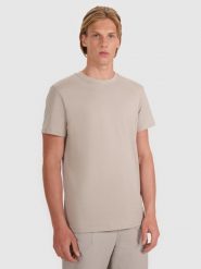 4F T-shirt regular gładki męski - szary M. Szare t-shirty męskie 4F, m, bez wzorów, z bawełny, bez kołnierzyka, bez ramiączek. Za 49.99 zł.