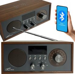 Radio przenośne Brda FM/BT/USB akum.2200mAh,10W,ładowanie indukcyjne telefonu,brąz/grafit. Głośniki przenośne LTC. Za 126.14 zł.