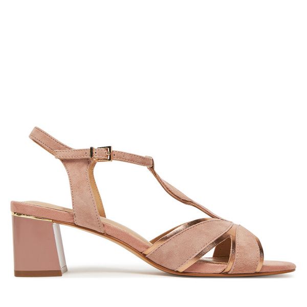 Sandały Lasocki. Czerwone sandały damskie Lasocki, bez wzorów, bez obcasa, na słupku, bez zapięcia. Za 229.99 zł.