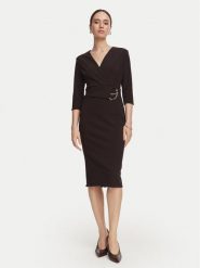 Rinascimento Sukienka koktajlowa CFC0131143003 Brązowy ciemny Regular Fit. Brązowe sukienki damskie Rinascimento, xs, bez wzorów, z syntetyku, wizytowe, bez kołnierzyka, bez ramiączek. Za 714.99 zł.
