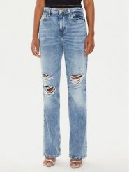 Guess Jeansy W4YA33 D4WBH Niebieski Straight Leg. Niebieskie jeansy damskie Guess, z aplikacjami, z bawełny. Za 599.99 zł.