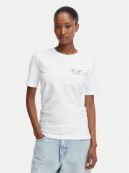 Calvin Klein Jeans T-Shirt LV047G808G Biały Slim Fit. Białe t-shirty damskie Calvin Klein Jeans, xl, bez wzorów, z bawełny, bez kołnierzyka, bez ramiączek. Za 209.99 zł.