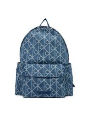 Calvin Klein Plecak Emblem Aop Denim Round Backpack LV04D3429G Niebieski. Niebieskie plecaki męskie Calvin Klein, bez wzorów, z denimu. Za 649.99 zł.