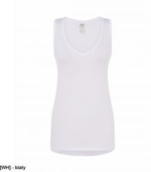 JHK - Tank top na ramiączkach biały M. Białe topy damskie JHK, m, bez wzorów, bez kołnierzyka, bez ramiączek. Za 17.69 zł.